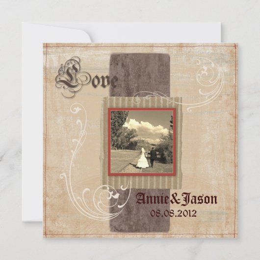 Invitation mariage steampunk de campagne western rustique (Devant)