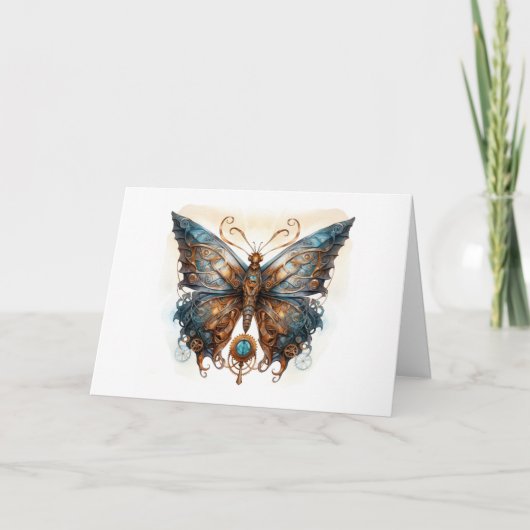 Invitation Mariage steampunk papillon (Devant)