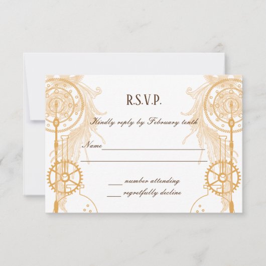 Invitation Mariage Steampunk RSVP (Devant)