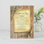 Invitation Mariage Steampunk Sur Wedding shower Bois (Debout devant)