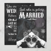 Invitation Mariage Steampunk Tableau Noir (Devant / Derrière)