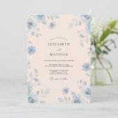 Invitation Mariage Steel Ivory Bloom (Debout devant)