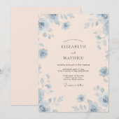 Invitation Mariage Steel Ivory Bloom (Devant / Derrière)