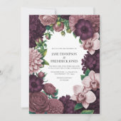 Invitation Mariage Storm Plum, Graphite Rose & Antique Blush (Devant)