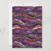 Invitation Mariage Strates Bijoux Violet et Or (Dos)