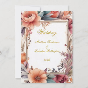 Invitation Mariage style Boho Moderne Sophistiqué Élégant