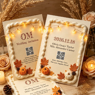 Invitation Mariage style gâteau fondant d'automne