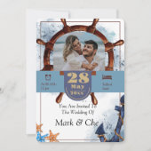 Invitation Mariage stylé nautique (Devant)