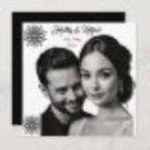 Invitation mariage style rétro noir et blanc photo