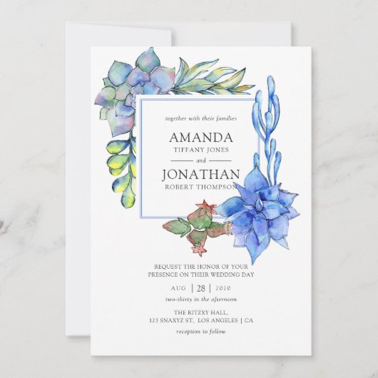 Invitation Mariage Succulent (Devant)