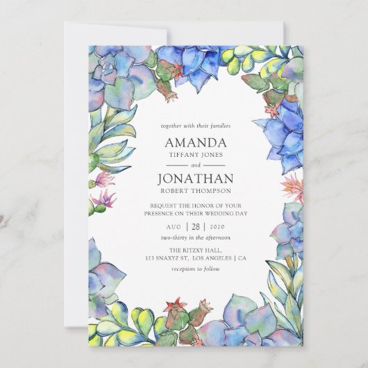 Invitation Mariage Succulent (Devant)