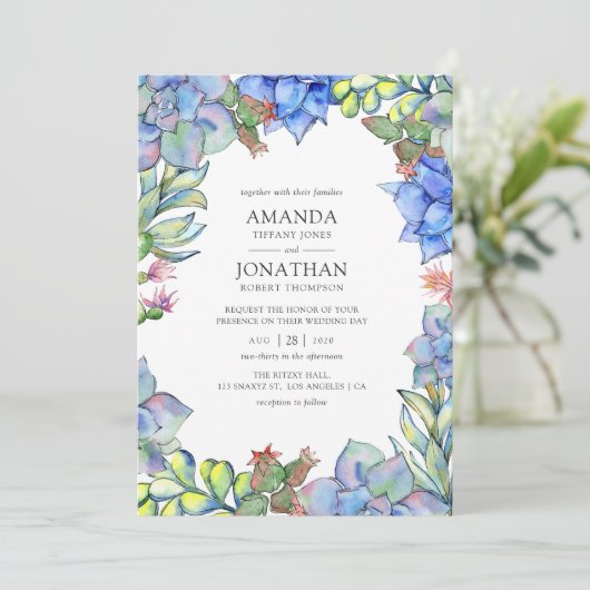 Invitation Mariage Succulent (Debout devant)