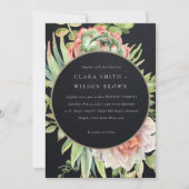 INVITATION MARIAGE SUCCULENT CACTI FOLIAGE DE DÉSERT NOIR PEA (Devant)