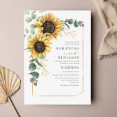 Invitation Mariage succulent de tournesol floral Eucalyptus