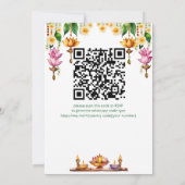 Invitation Mariage sud-indien lampadaire de lotus modèle (Dos)