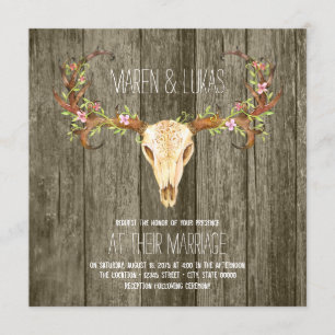 Invitation Mariage Sud-Ouest Bois Rustique Bois de Cerf