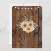 Invitation Mariage Sunflower Wood Floral Lights (Dos)
