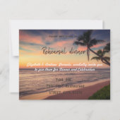 Invitation Mariage Sunset Beach, Dîner de répétition Palms (Devant)