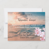 Invitation Mariage Sunset Beach, Dîner de répétition Plumeria (Devant)