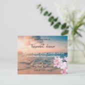 Invitation Mariage Sunset Beach, Dîner de répétition Plumeria (Debout devant)