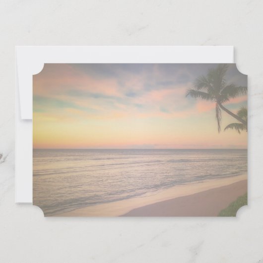 Invitation Mariage Sunset Beach, Palms RSVP (Dos)