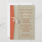 Invitation Mariage Sunset Coral et Starfish Beach (Dos)