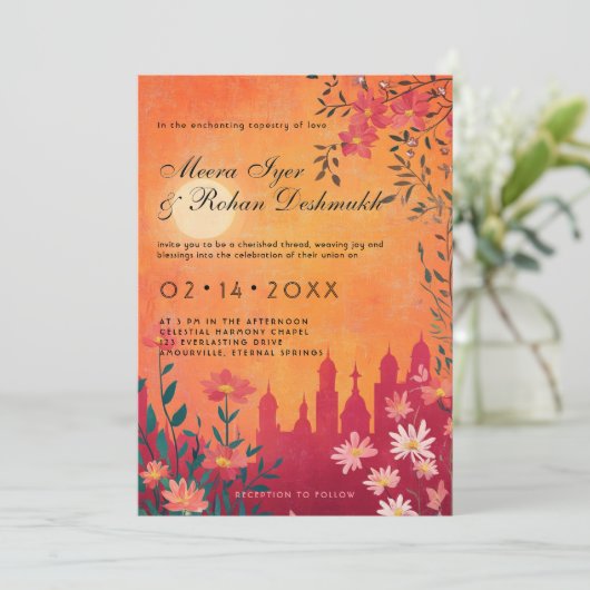 Invitation Mariage Sunset Serenade (Debout devant)