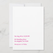 Invitation Mariage super de typographie rétro (Dos)