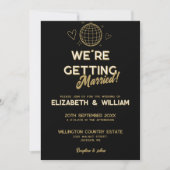 Invitation Mariage Super Disco Black And Gold (Devant)