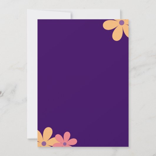 Invitation Mariage super Retro Orange violet (Dos)