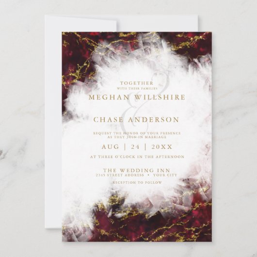 Invitation Mariage | Superbe Géode de cristal Ruby (Devant)