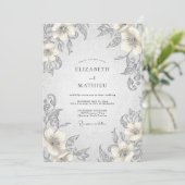 Invitation Mariage sur ardoise d'argent de vigne (Debout devant)