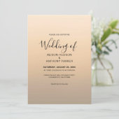 Invitation Mariage sur fond ombré beige (Debout devant)