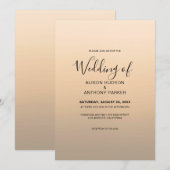 Invitation Mariage sur fond ombré beige (Devant / Derrière)
