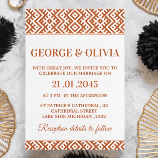 Invitation Mariage sur impression africaine
