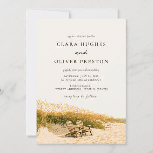 Invitation Mariage sur la dune de Sunset Beach avec des oats