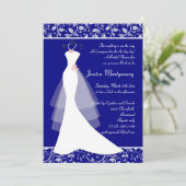 Invitation Mariage sur la Fête de l'mariée bleue royale Invit (Debout devant)