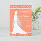 Invitation Mariage sur la Fête de l'mariée de corail clair In (Debout devant)