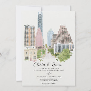 Invitation Mariage sur la ligne d'horizon d'Austin Texas