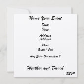 Invitation Mariage sur la Plage (Dos)