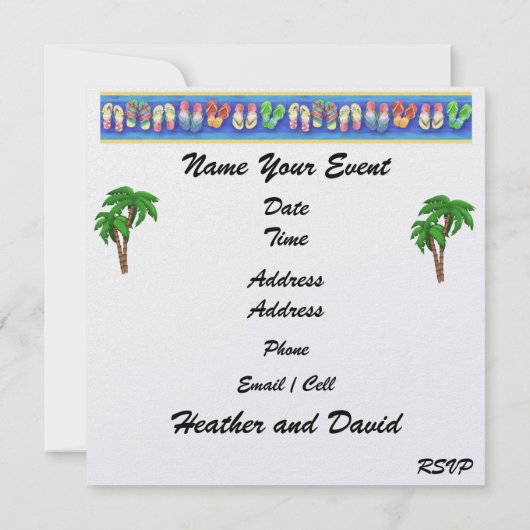 Invitation Mariage sur la Plage (Dos)