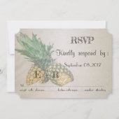 Invitation Mariage sur la plage Ananas  RSVP (Devant)
