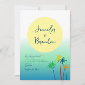Invitation Mariage sur la Plage aux Palmiers Tropicaux (Devant)