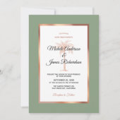 Invitation Mariage sur la plage avec palmier en or rose cuivr (Devant)