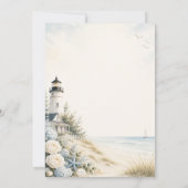 Invitation Mariage sur la plage avec un phare côtier (Dos)