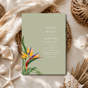 Invitation Mariage sur la plage Bird of Paradise