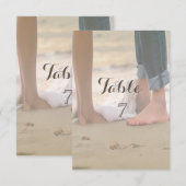 Invitation Mariage sur la Plage ,Carte de Table aux Pieds (Devant / Derrière)