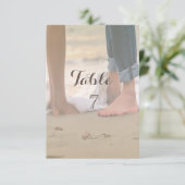 Invitation Mariage sur la Plage ,Carte de Table Pieds (Debout devant)