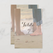 Invitation Mariage sur la Plage ,Carte de Table Pieds (Devant / Derrière)