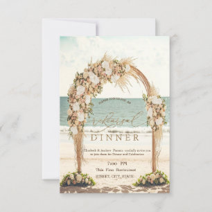 Invitation Mariage sur la Plage Chic Arbres aux Roses Dîner d